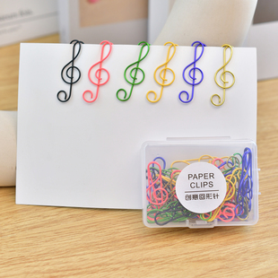 音乐元素符号高音谱号回形针双八分音符书签小夹子乐谱夹曲别针