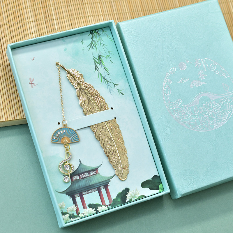 创意音符羽毛书签可爱女生钢琴文艺男生日礼物教师节礼品中国风