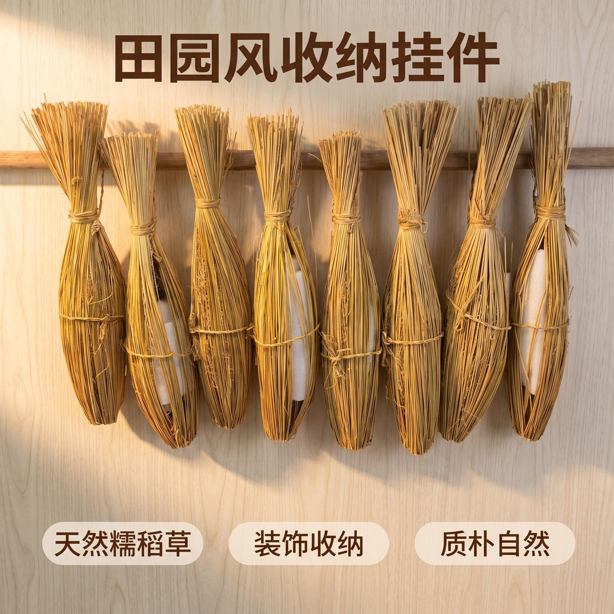 糯稻草收纳包挂件丰收节新中式