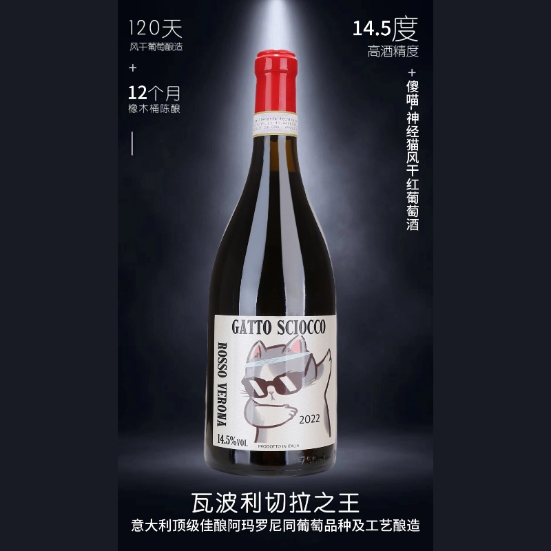 意大利原瓶进口威尼托威罗纳风干红葡萄酒阿玛罗尼风格半干型红酒