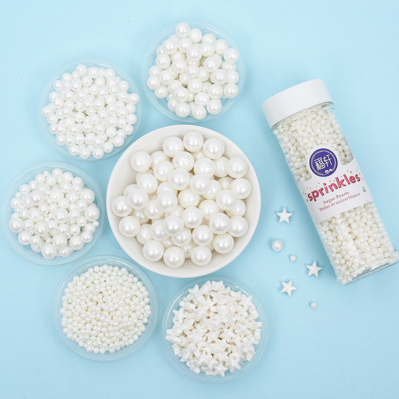 蛋糕糖珠装饰可食用金珠银珠甜甜圈烘焙糖珠