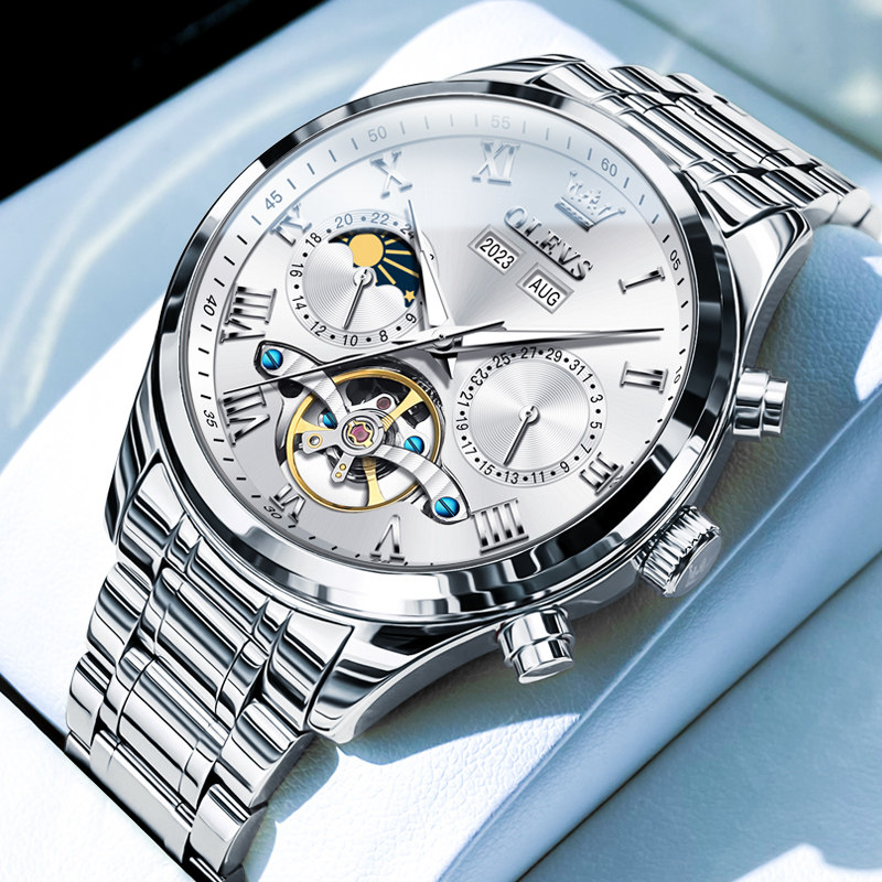 男款机械表全自动钢带时尚防水