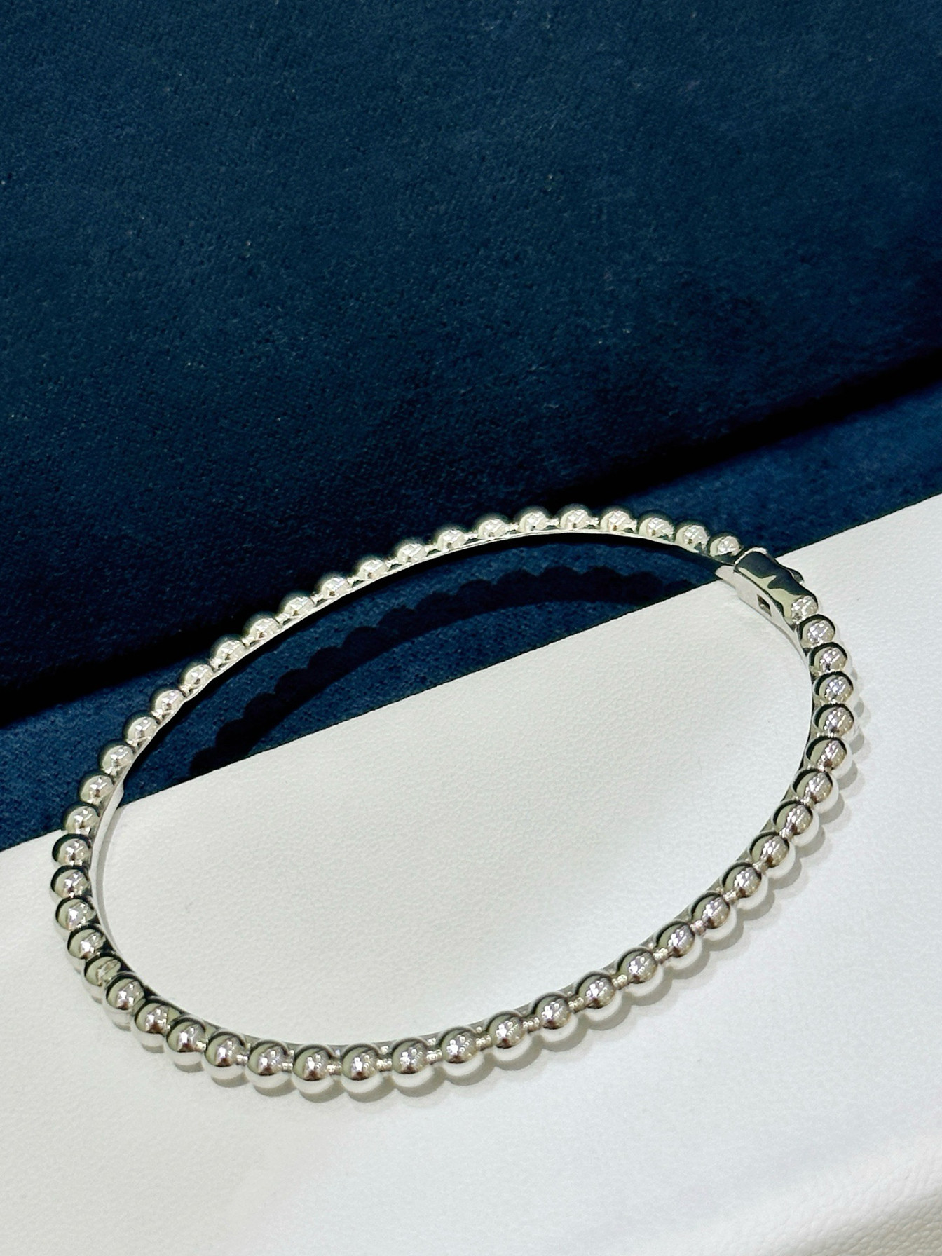 韩国东大门S925通体纯银珍珠手镯女轻奢小众设计感高级手环手镯