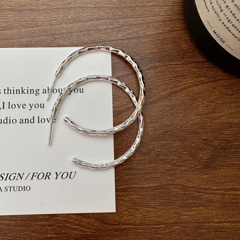 东大门S925通体纯银耳饰小众设计大圈耳环7.4g女高级感几何直径41