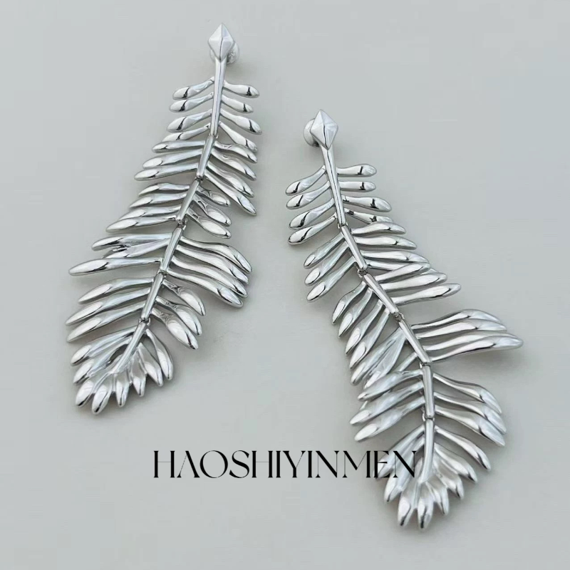 设计师款S925纯银镀铑金纯手工树叶耳环小众设计感高级轻奢耳饰,饰品/流行首饰/时尚饰品新,银饰耳饰,淘宝优惠券,粉丝福利购,淘宝优惠卷
