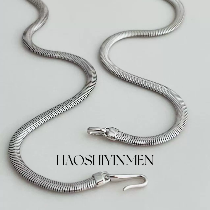 设计师款S925纯银镀铑金蛇骨链项链女时尚百搭高级感毛衣链,饰品/流行首饰/时尚饰品新,银饰项链,淘宝优惠券,粉丝福利购,淘宝优惠卷
