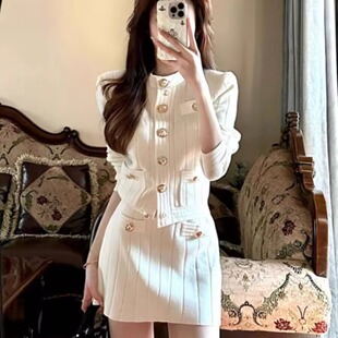 小香风套装 气质针织上衣半身裙两件套 2025一整套入春穿搭高端时尚