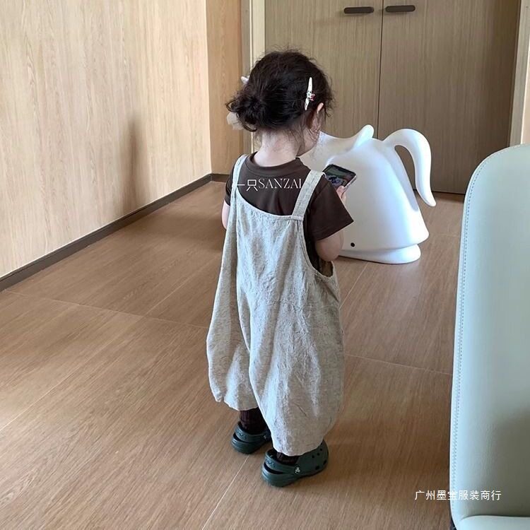 韩版童装2026夏季新款男女童洋气时髦宽松背带裤儿童复古潮流裤子