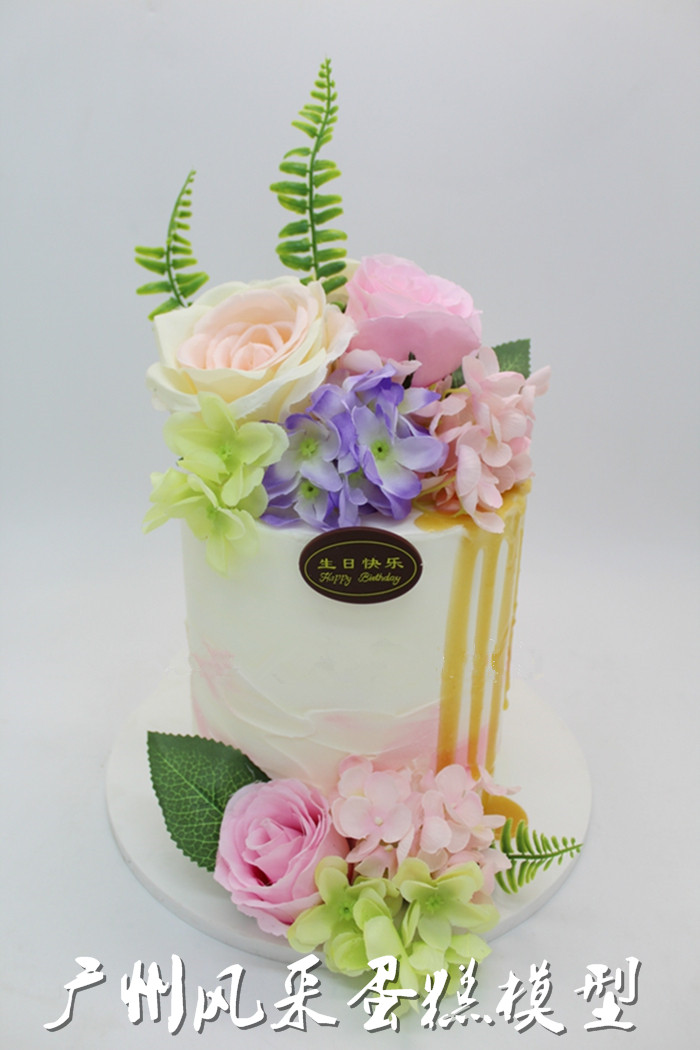 广州蛋糕模型 韩式加高鲜花生日蛋糕模型 新款仿真婚庆开业摆件