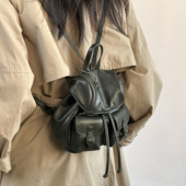 RANU小众设计复古软皮女士双肩包文艺风大容量百搭简约旅行小背包