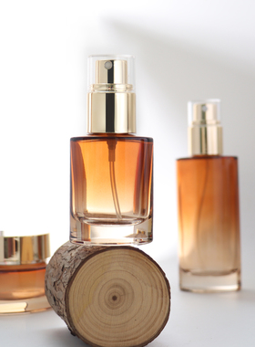 HOPECK护肤套系茶色渐变玻璃瓶30/50g膏霜瓶30-120ml水乳粉底液瓶