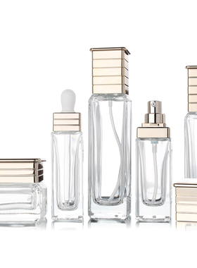 HOPECK北欧风格方形粉底液精油精华液滴管瓶面霜眼霜护肤品玻璃瓶