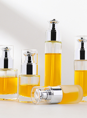 化妆品空瓶HOPECK粉底液护肤品美容水乳18牙分装按压乳液泵玻璃瓶