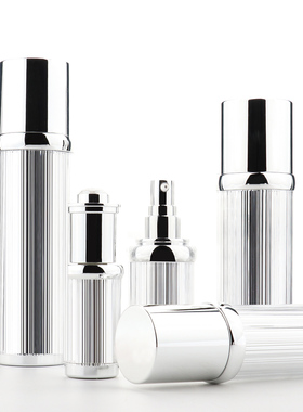 HOPECK护肤化妆品奢华银色水乳液精华粉底液亚克力按压真空乳液瓶