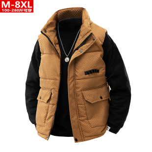 加肥宽松坎肩外套无袖 加厚保暖立领马甲胖子大码 马夹 潮流男装 冬季