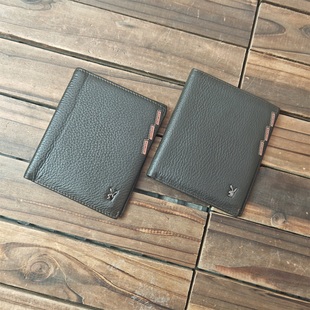 品牌专柜库存男士真皮短款钱包外贸原单头层牛皮横款钱夹票夹清仓