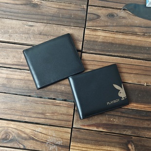 品牌专柜库存男士真皮短款钱包外贸原单头层牛皮横款钱夹票夹清仓