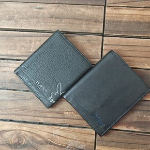 品牌专柜库存男士真皮短款钱包外贸原单头层牛皮横款钱夹票夹清仓