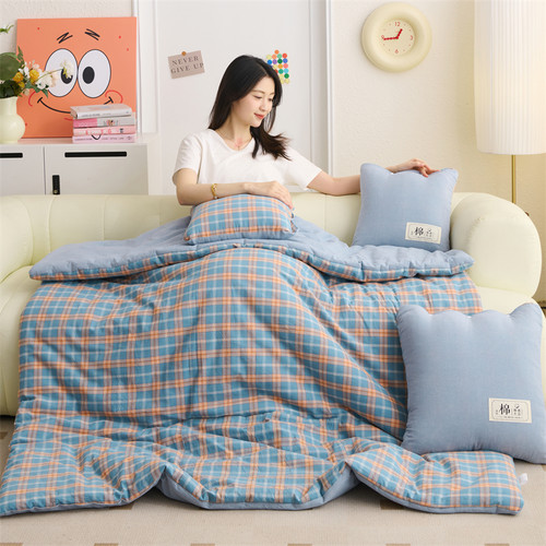 纯棉抱枕被子两用二合一车载靠垫