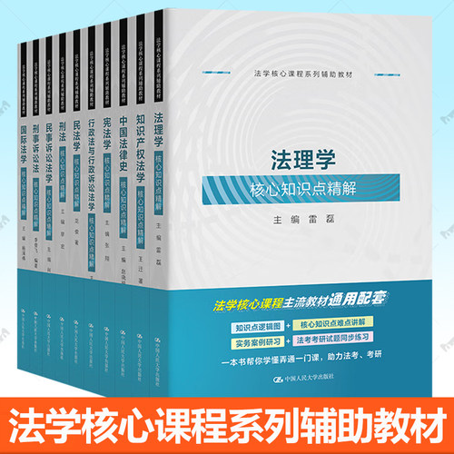 任选】法学核心课程系列辅助教材 刑事诉讼法导学中国法律史+国际法学+知识产权法学+法理学+宪法学核心知识点精解 考研教材书籍
