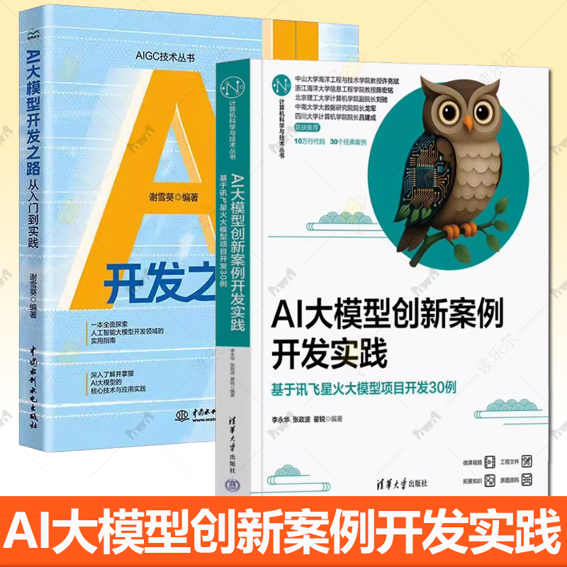 AI大模型创新案例开发实践 基于讯飞星火大模型项目开发30例 李永华+AI大模型开发之路 从入门到实践 AI大模型核心技术应用实践书