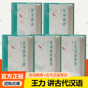 王力五书插图版全5册中国古代汉语常识诗词格律概要诗词格律十讲语文讲话从入门到写诗窥探中国语言文字之美 中国古代文化常识书籍