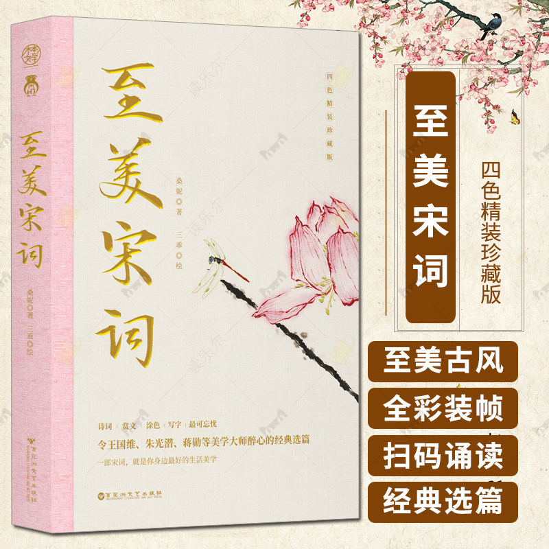 正版包邮 至美宋词 作家桑妮携手一线插画师三乖唯美解读至美宋词 令王国维朱光潜蒋勋等美学大师醉心的经典文学选篇