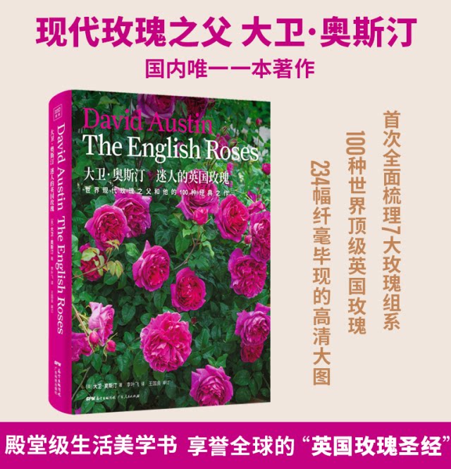 正版现货】大卫·奥斯汀 迷人的英国玫瑰 世界现代玫瑰之父和他的100种经典之作 (英)大卫· 奥斯汀 英国玫瑰历史培育繁殖记录书
