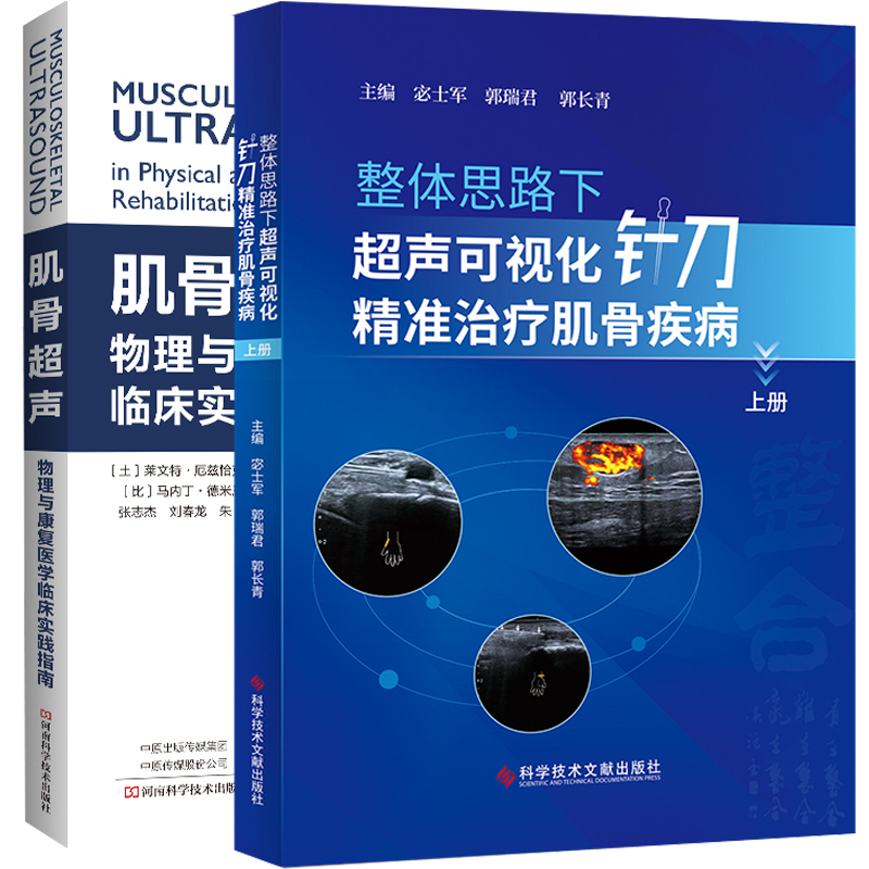 正版 2册肌骨超声物理与康复医学临床实践指南+整体思路下超声可视化针刀精准治疗肌骨疾病上册肌肉骨骼系统针刀疗法医学书-封面