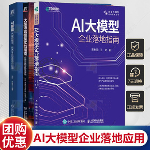 AI大模型企业落地指南 技术及企业级项目应用 大型语言模型实战指南 AI赋能：大模型概念 模型微调方法 应用实践与场景落地 3册