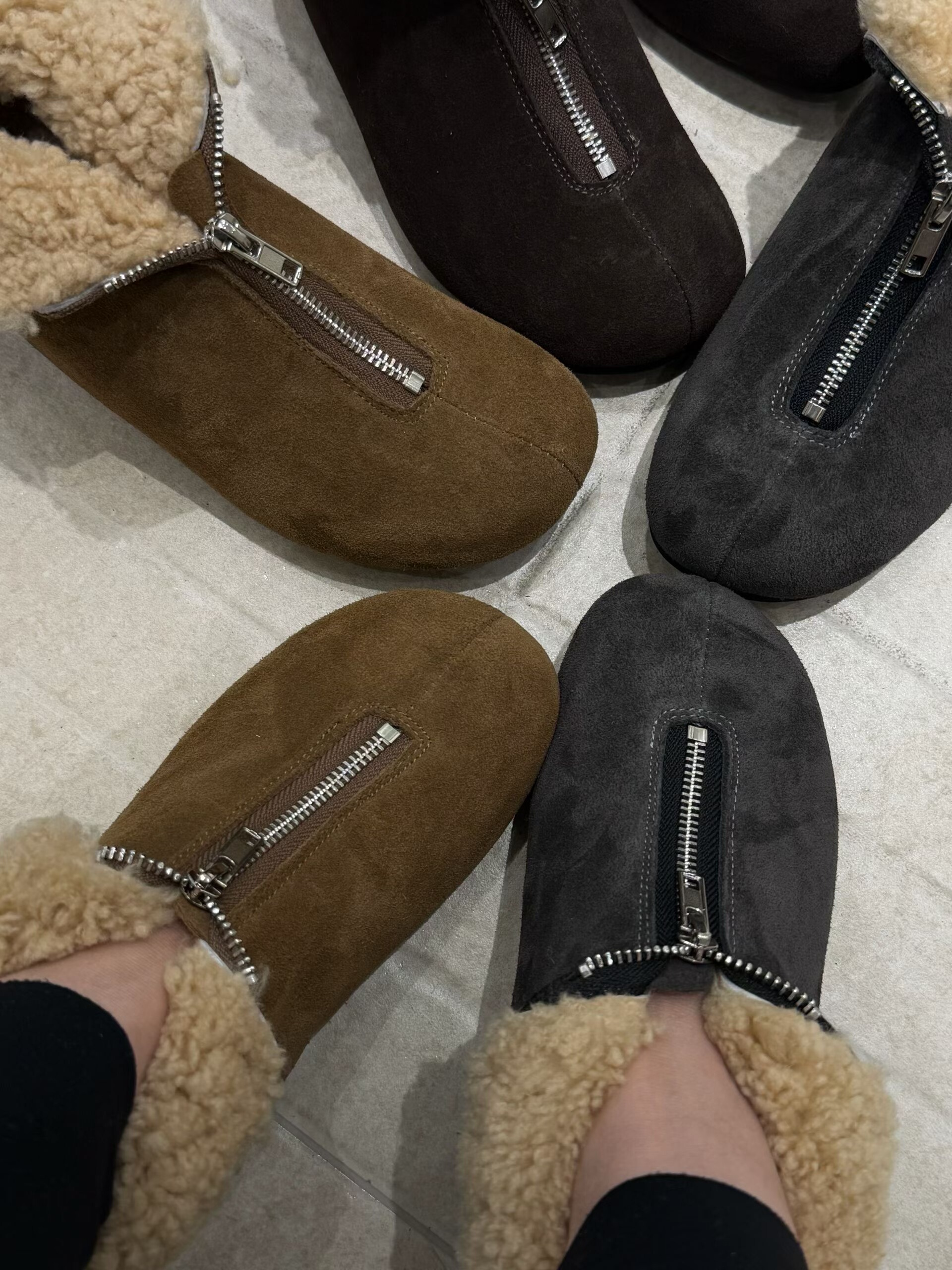 MFX M719-33YGM欧货牛皮女鞋2025冬真皮圆头韩系小短靴