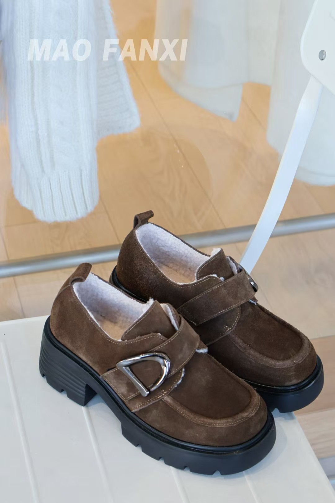 MFX GT-106欧货牛皮女鞋2025冬加棉韩系乐福鞋鞋