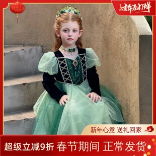冰雪奇缘安娜公主裙女童2025新款冬季圣诞生日女孩高级感儿童礼服