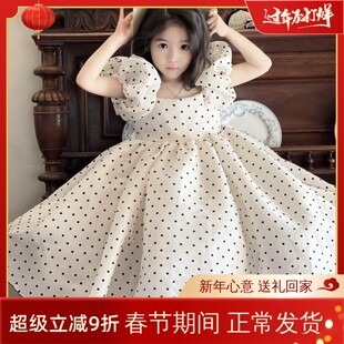波点公主裙女童法式蓬蓬裙礼服裙儿童高端连衣裙夏季生日长裙洋气