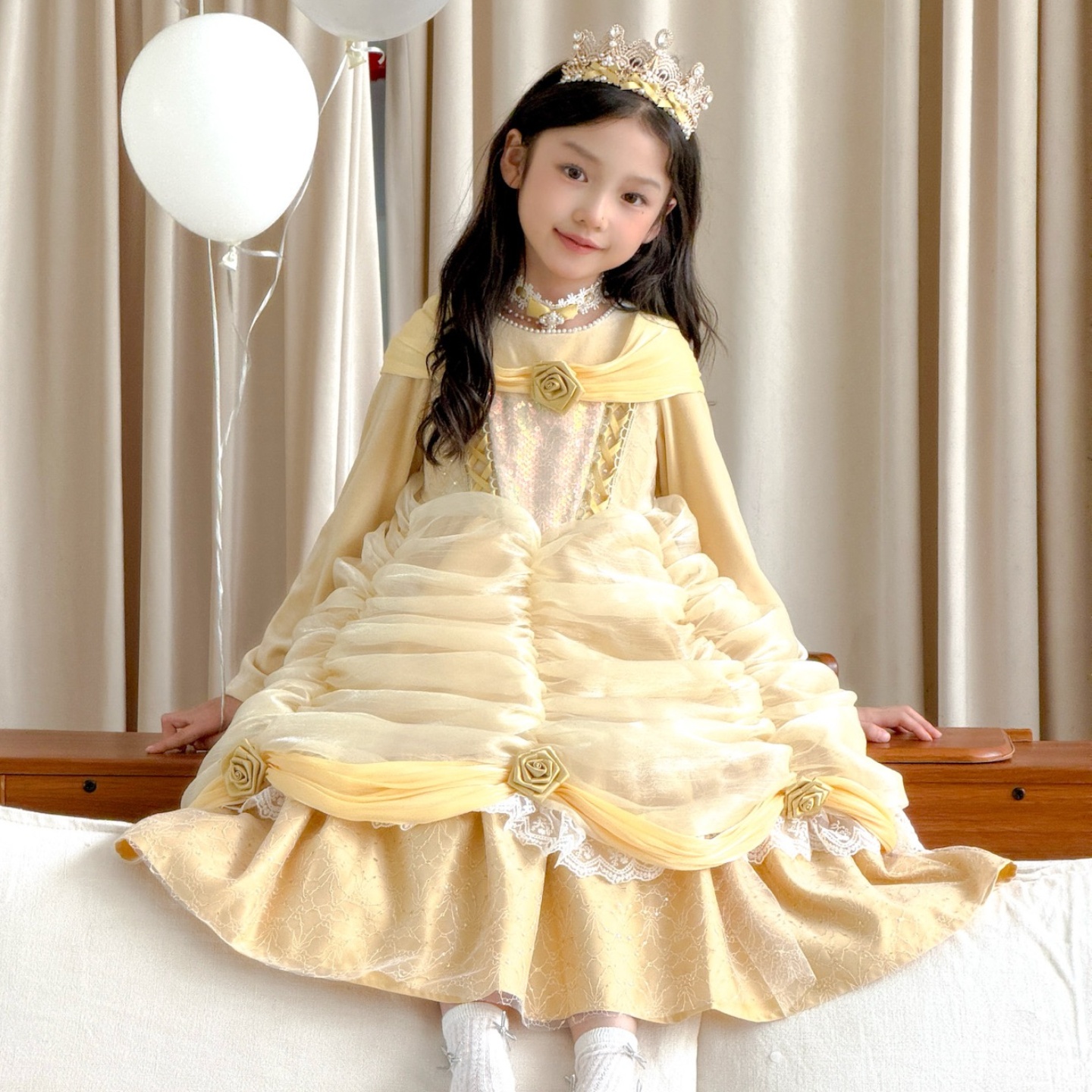 女童贝儿公主裙25春秋新款蓬蓬裙