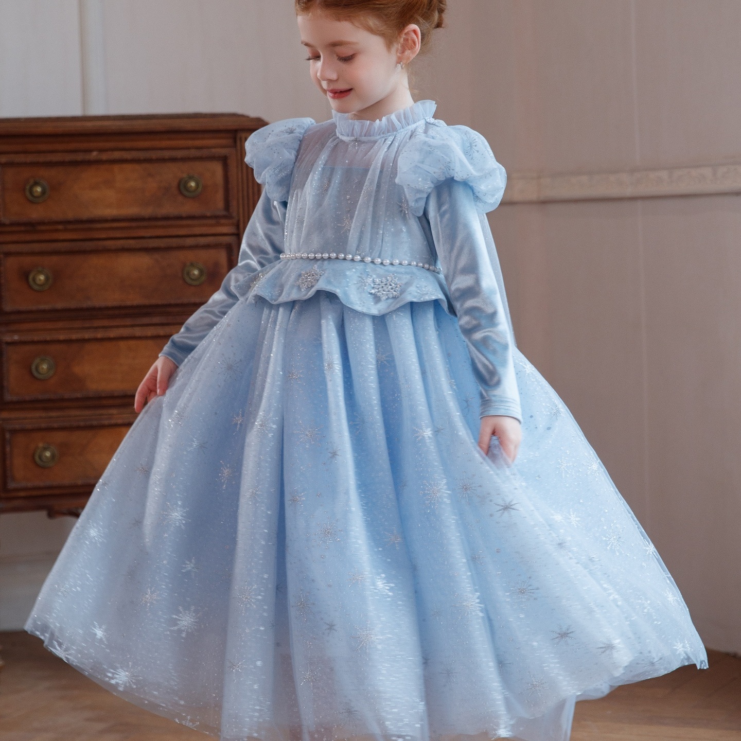 女童艾莎公主裙秋冬新款生日礼服