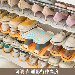 鞋子收纳神器双层鞋架可调节鞋柜省空间鞋架分层隔板鞋托架收纳架