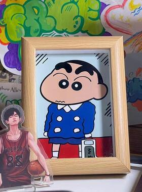 蜡笔小新相框桌面摆件野原新之助风间小红书同款闺蜜生日礼物高级
