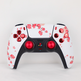 PS5手柄tmr电磁摇杆游戏原装手樱花主题主题PC用二手手柄ds5改装