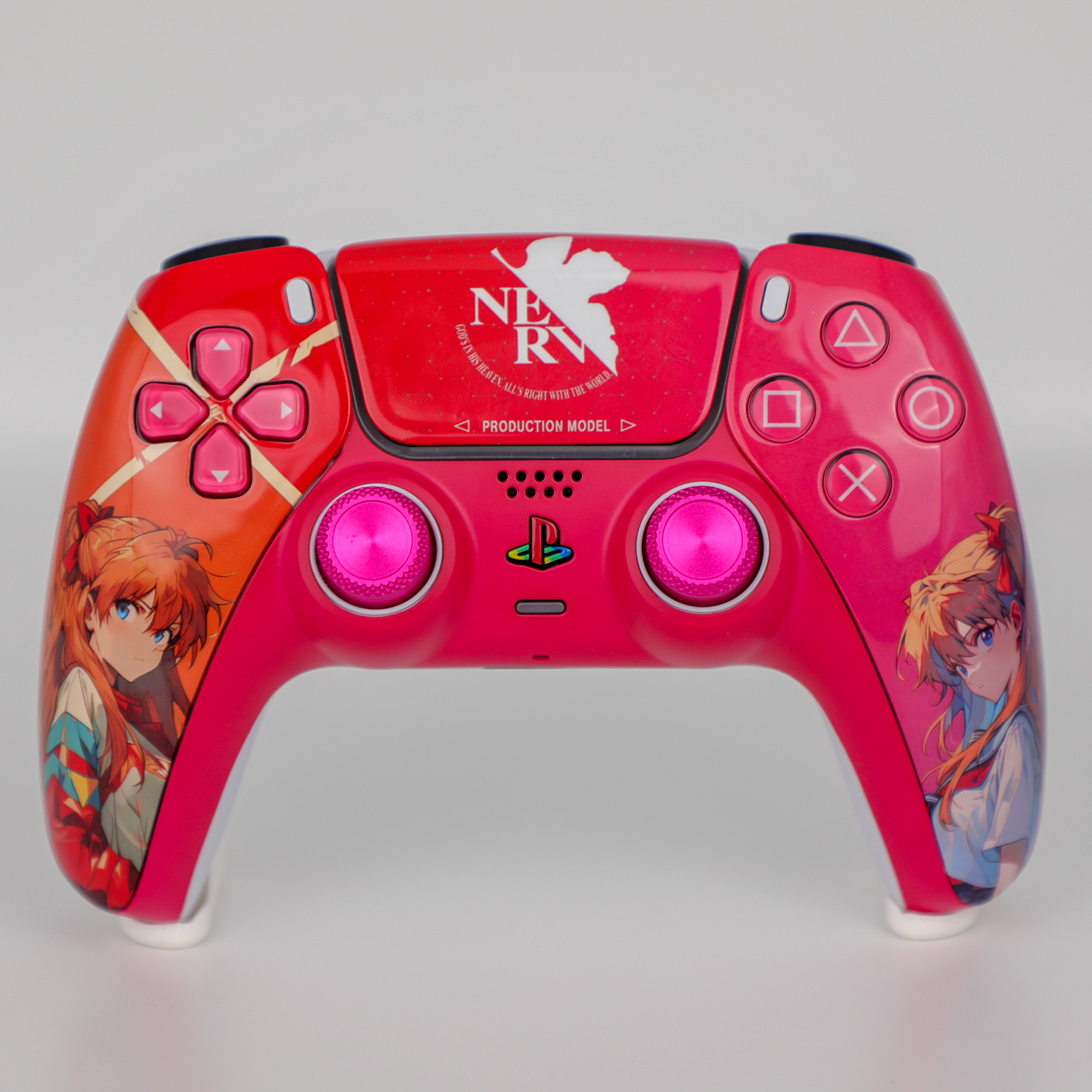 PS5手柄tmr电磁摇杆游戏原装手柄明日香主题PC用二手ds5改装成品