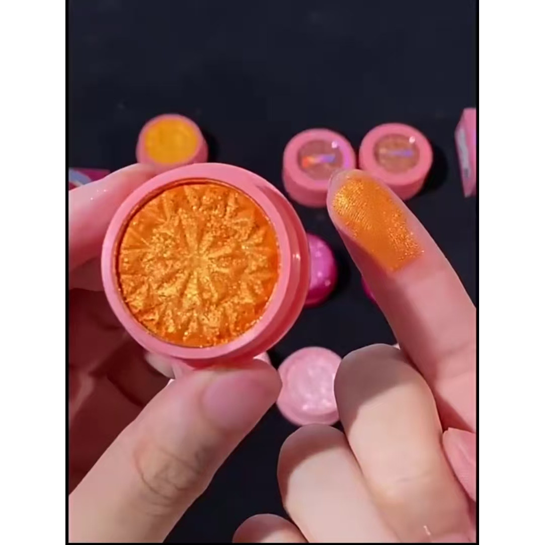 南瓜橘色眼影单色珠光橙色土豆泥亮黄奶橘色系眼影盘膏落日橘桔色