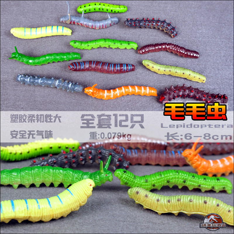 仿真昆虫大青毛毛虫模型玩具动物实心老动动塑胶儿童认知教育礼物