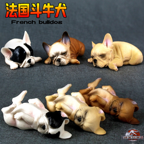 仿真宠物塑胶可爱斗牛犬摆件玩具