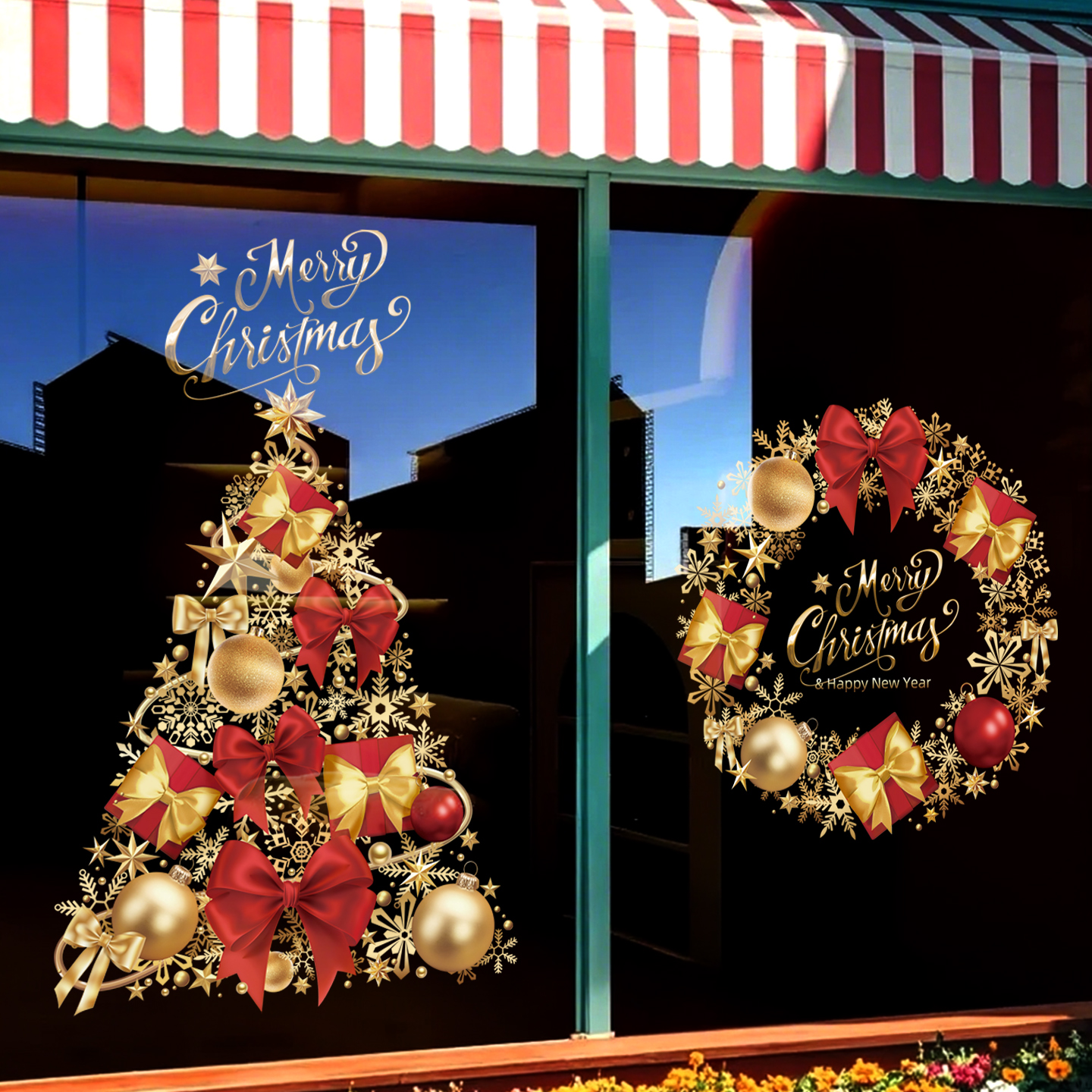 2026圣诞场景氛围布置金色圣诞树