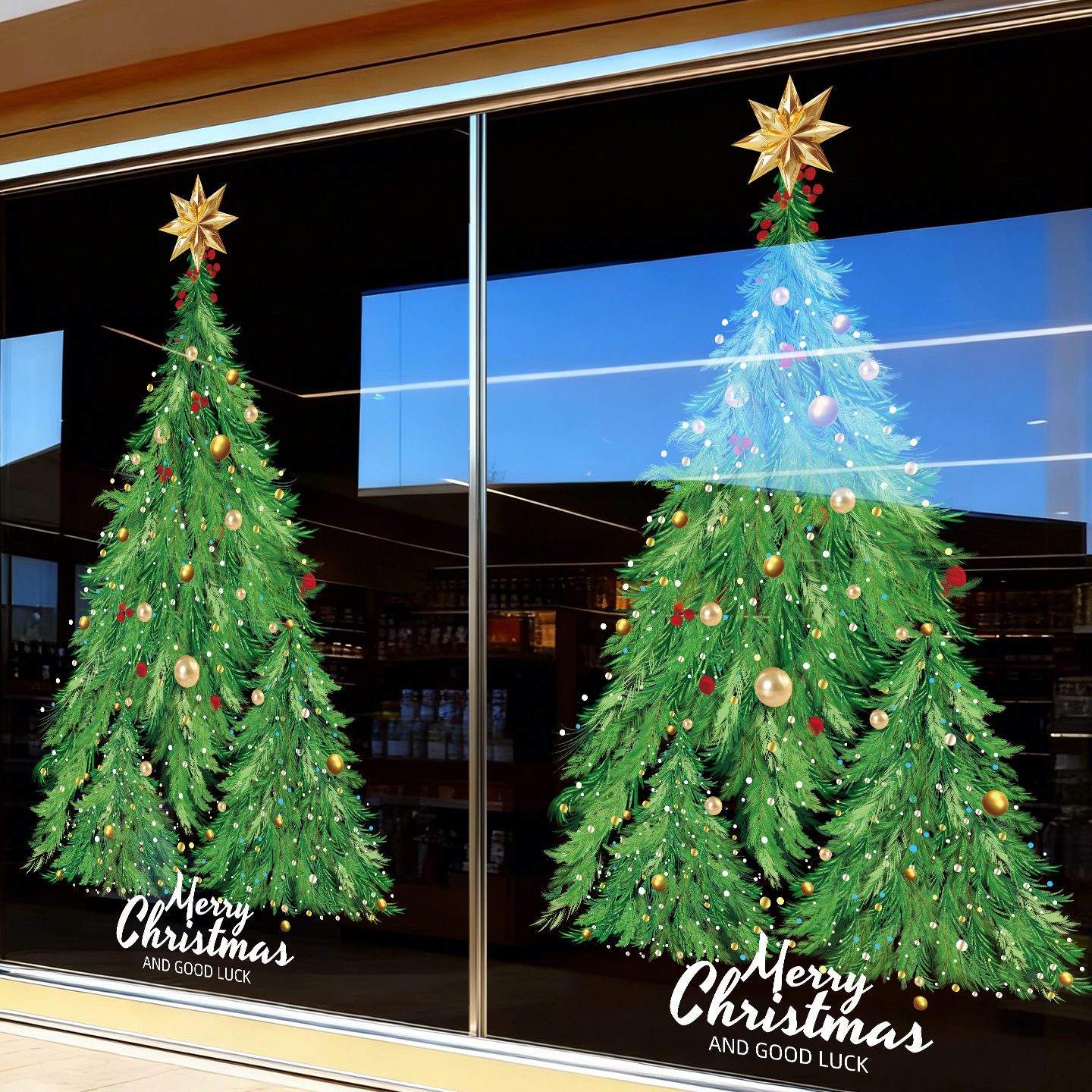 圣诞节装饰品静电玻璃贴店铺商场