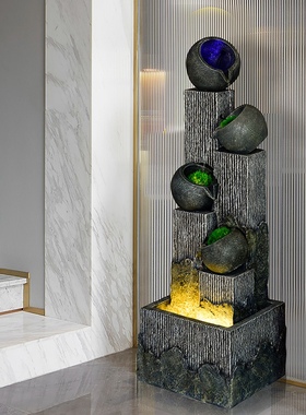 现代简约喷泉水景轻奢风加湿器