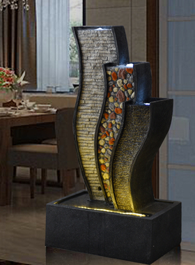 室内流水生财幕墙乔迁礼品摆件