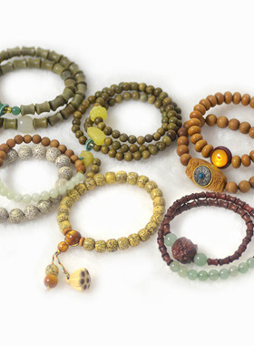 檀木手串盘玩女生盘串莲花楼手链