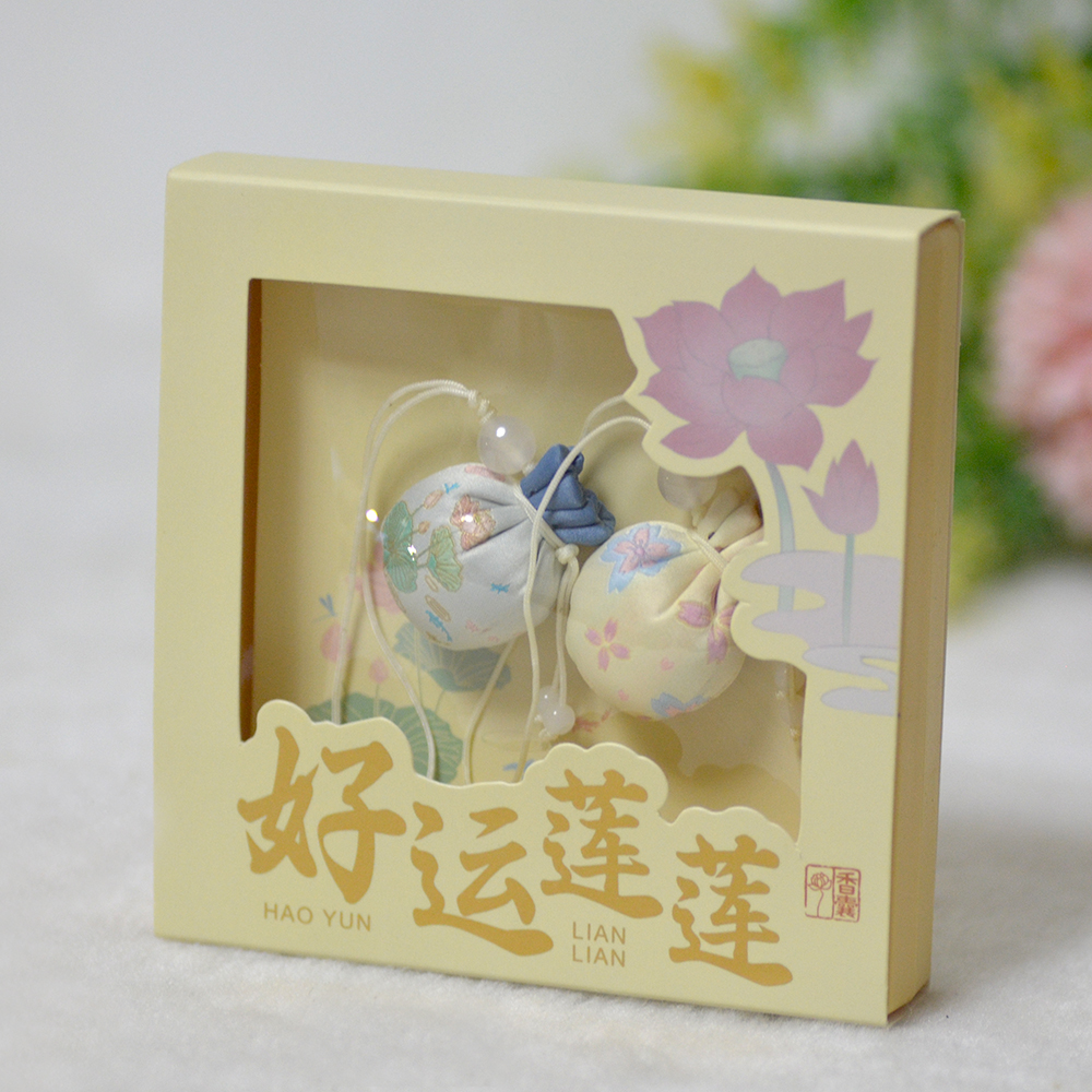 七夕情人节礼物品网红荷花随身香囊手机挂件包包挂饰平安符袋荷包