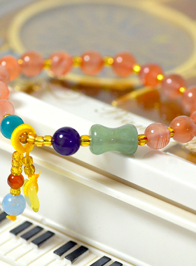 DIY女天然南红手链手串单圈佛珠